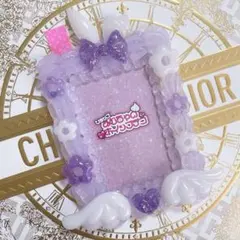 硬質カードケース　ホイップデコ　うさ耳天使フラワーパープル