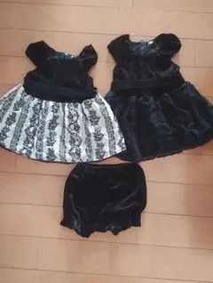 ベビー　フォーマル　ドレスセット 80cm ブラック　ホワイト