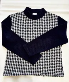 ELLIEハウンドトゥース柄 ハイネックセーター Lサイズ