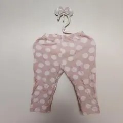 ユニクロ七分丈レギンス　ピンクの水玉模様　100cm