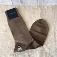 タグ付き未使用品 バーバリー メンズ ソックス 日本製 ブラウン ホース刺繍