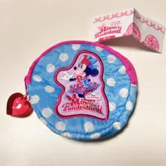 ミニー　水玉　ポーチ　パルパルーザ　水色　カプセルトイ　ミニパル　パルパル