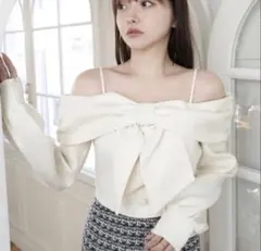 LIPSERVICE リボンオフショルロングスリーブトップス