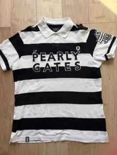 PEARLY GATES ホワイトネイビー　ボーダーポロシャツ サイズ5