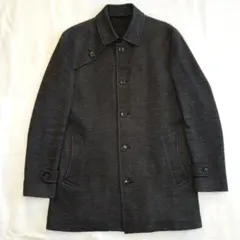 PERSON'S ダークグレー ステンカラーコート ウール混合　L