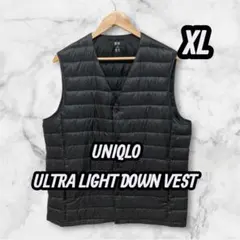 UNIQLO ユニクロ　ウルトラライトダウンベスト　千鳥柄　グレー　XL