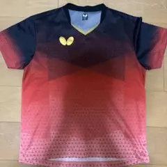Butterfly 卓球ウェア Vネック 赤黒
