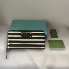 kate spade NEW YORK 長財布 ボーダー エナメル 箱付きのサムネイル
