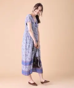 フリークスストア　FREAK'S STORE パネルプリントワンピース　パープルのサムネイル