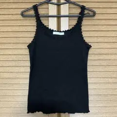 【ARCHIVES】　キャミソール　ブラック　刺繍レース　Mのサムネイル