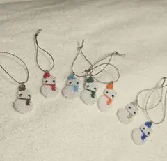 パリ購入　クリスマス　スノーマンチャーム7種セット　雪だるま