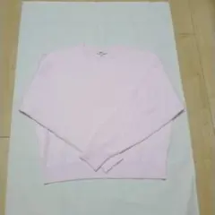 美品　ユニクロ　スムースコットンクルーネックセーター L　ピンク