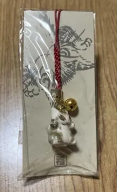 根付ダヤン　赤色　ストラップ　陶器製　わちふぃーるど　根付だやんのサムネイル