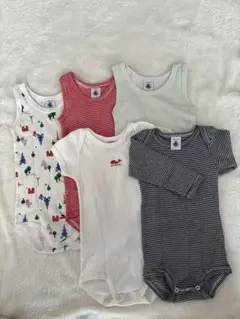 プチバトー ロンパース6枚＋ボトムス3点 上下セット 12m