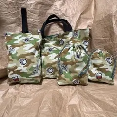 ハンドメイド　迷彩柄　入園、入学4点セットのサムネイル