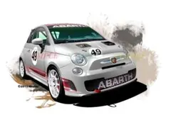 【額入り2Lイラスト】ABARTH 500 ASSETTO CORSE
