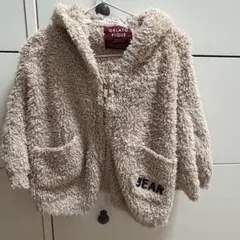 ジェラートピケ　ベビーポンチョ くま耳 ボア 70cm