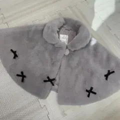 プティマイン ベビーポンチョ 黒リボン