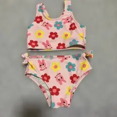 女の子用花柄ウサギビキニ80-90cm
