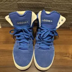 adidas NEO 青 スエード ハイカットスニーカー