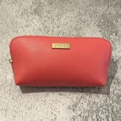 FURLA【ピンク レザー ポーチ】 コスメポーチ フルラ 小物入れ ブランド