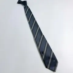 【美品】GUCCI ネクタイ シルク グレー ストライプ GGロゴ イタリア製