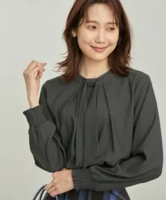 ロペピクニック 2WAY ボウタイブラウス 長袖 チャコールグレー Mサイズ