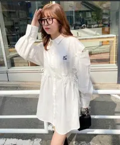 NICE CLAUP 肩あきマルチウェイミニシャツワンピース