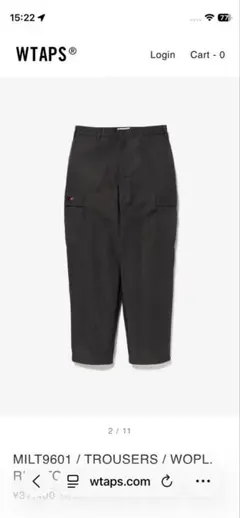 WTAPS MILT9601 チャコールグレー トラウザーズのサムネイル