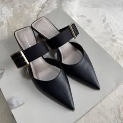 CHARLES & KEITH グロメット ミュール ブラック