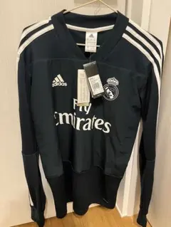 【美品】レアルマドリード　ユニフォーム　ネイビー　長袖　製　CL仕様 レアルマドリード ユニフォーム ネイビー 長袖 adidas製 CL仕様 2XL