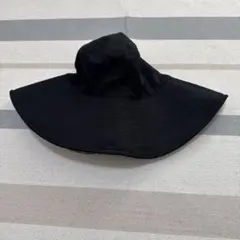 リバーシブル帽子　花柄×ブラック　夏の紫外線対策に♪ 57〜60cm UVカット