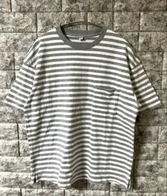 OLD UNIQLO ボーダー柄 ポケットTシャツ ヘビーウェイト y2k 美品