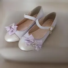 BETTY KIDS フォーマルシューズ ホワイト・ラベンダー　22cm