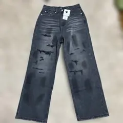 CAMBIO ダメージ加工 ワイドレッグデニム Sカンビオのサムネイル