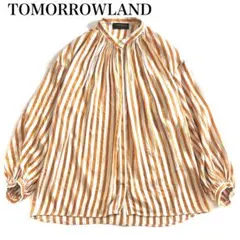 トゥモローランド コレクション　トラックストライプ ギャザーブラウス　シャツ