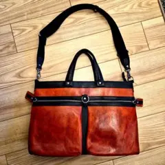 リンク牛革ビジネスバッグ