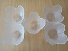 昭和レトロ　東洋ガラスの小鉢5点セット　桜の花