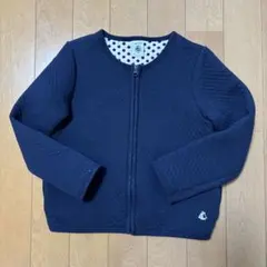 プチバトー　ネイビー キルティングカーディガン　5ans/110cm