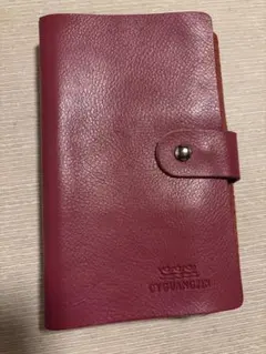 上質カードケース　名刺入れ　合成皮96ポケット　チェリーレッドカラー