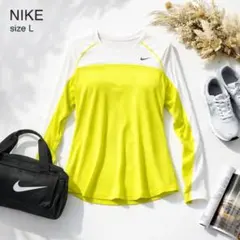 【良品】NIKE ランニングウェア L ロンT ドライフィット 黄