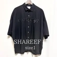 SHAREEF シャリーフ 泣きリンゴ 刺繍 半袖 ビッグシャツ 黒 サイズ1のサムネイル