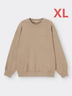 GU ウォッシュドロゴスウェットプルオーバー [長袖] ベージュ XL