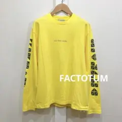 1/F FACTOTUM 袖プリント ロング Tシャツ ロンT イエロー 1のサムネイル