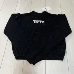 TITTY&CO. ハイネックラメリブニットトップス 黒 ニット 長袖