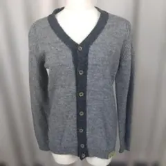 ぷー様【S】 グレー ニットカーディガン　ウール 長袖　 a