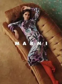 美品 レア MARNI マルニ 花柄 半袖 ワンピース オレンジ ロング マキシ