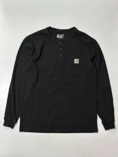 Carhartt ヘンリーネック　長袖シャツ　ロンT ブラック　Mサイズ