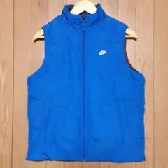 00s ナイキ 中綿ベスト ライトブルー 胸元ホワイトスウッシュロゴ Sサイズ