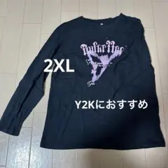 値下げしました！古着 Y2K 黒いグラフィックプリント長袖Tシャツ